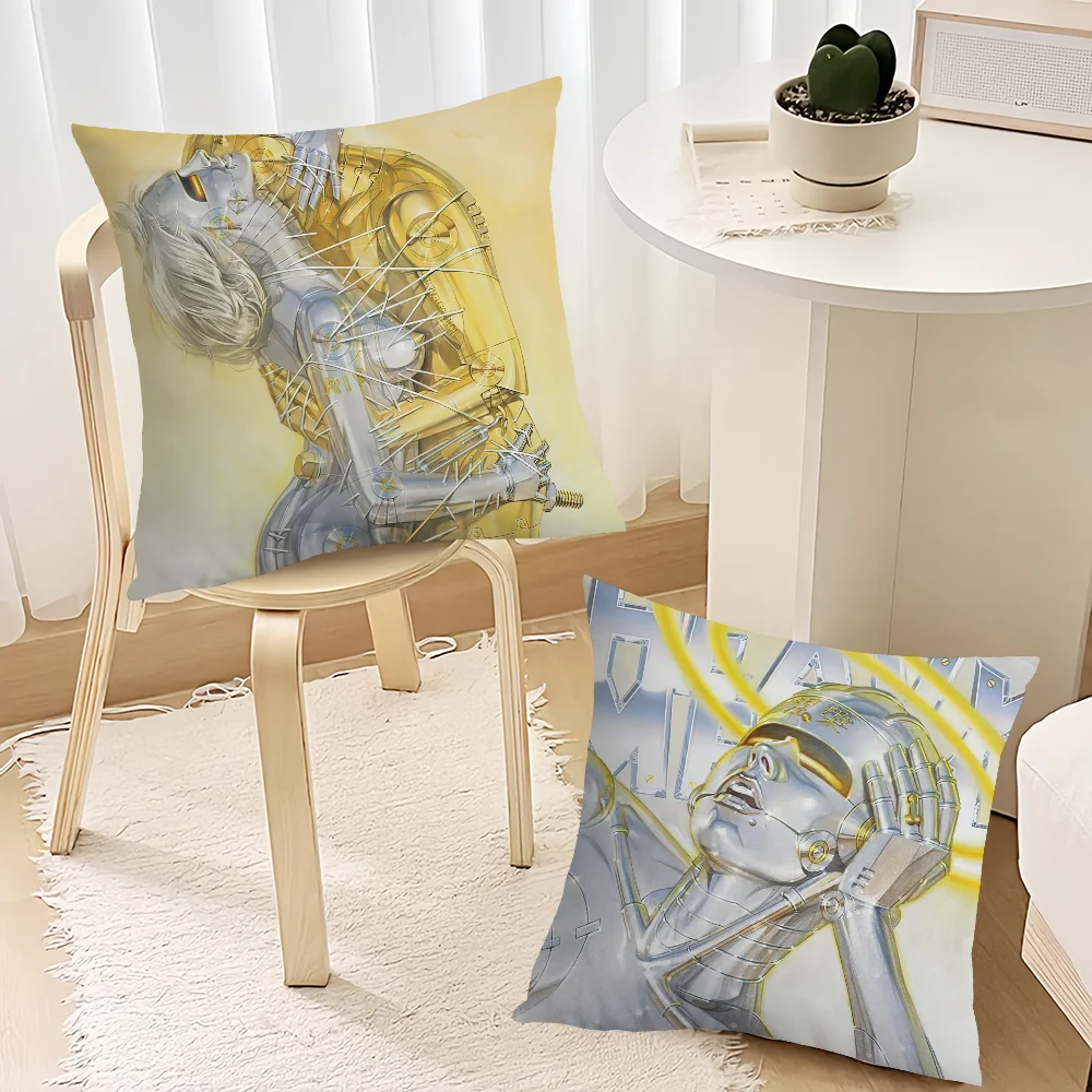 Art H-Hajime Cool S-Sorayama cushion cover Living Room Accent Couch Back Support Square Lounge Restful Nap Companion Pillow Case