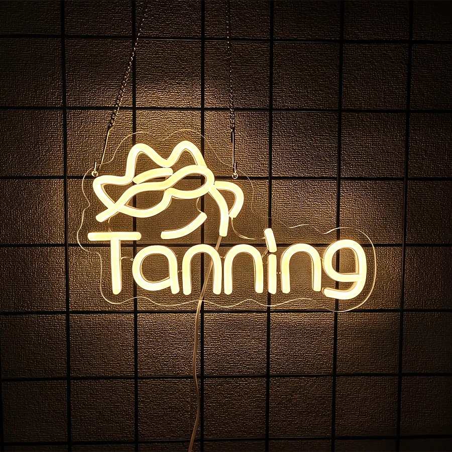 

Tanning Neon Sign, The Sun-Emitting Icon Is Used For Wall Decor, Usb Powered, Wall Lamps In Rooms, Bathrooms, Shops And Bars.