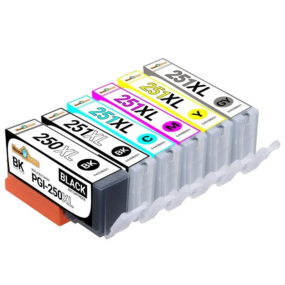 6 PACK PGI250 XL & CLI251 XL Ink for Canon PIXMA MG7120 MG7520 w/ grey