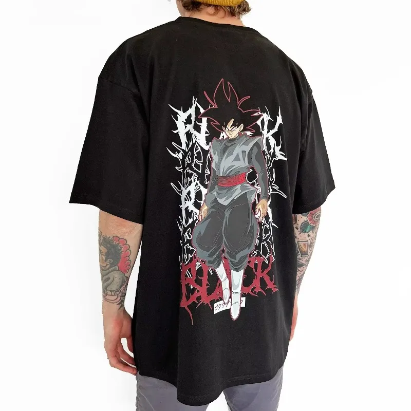 

Черная футболка с принтом Dragon Ball Гоку, лето 2024, мужская новая свободная повседневная детская одежда с принтом аниме для родителей и детей, топ