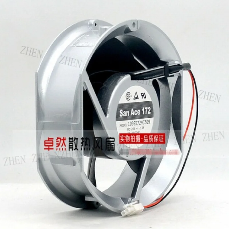 Y 1 قطعة سانيو 109E5724C509 24 فولت 2.3A 2-سلك مروحة تبريد بإطار من الألومنيوم #