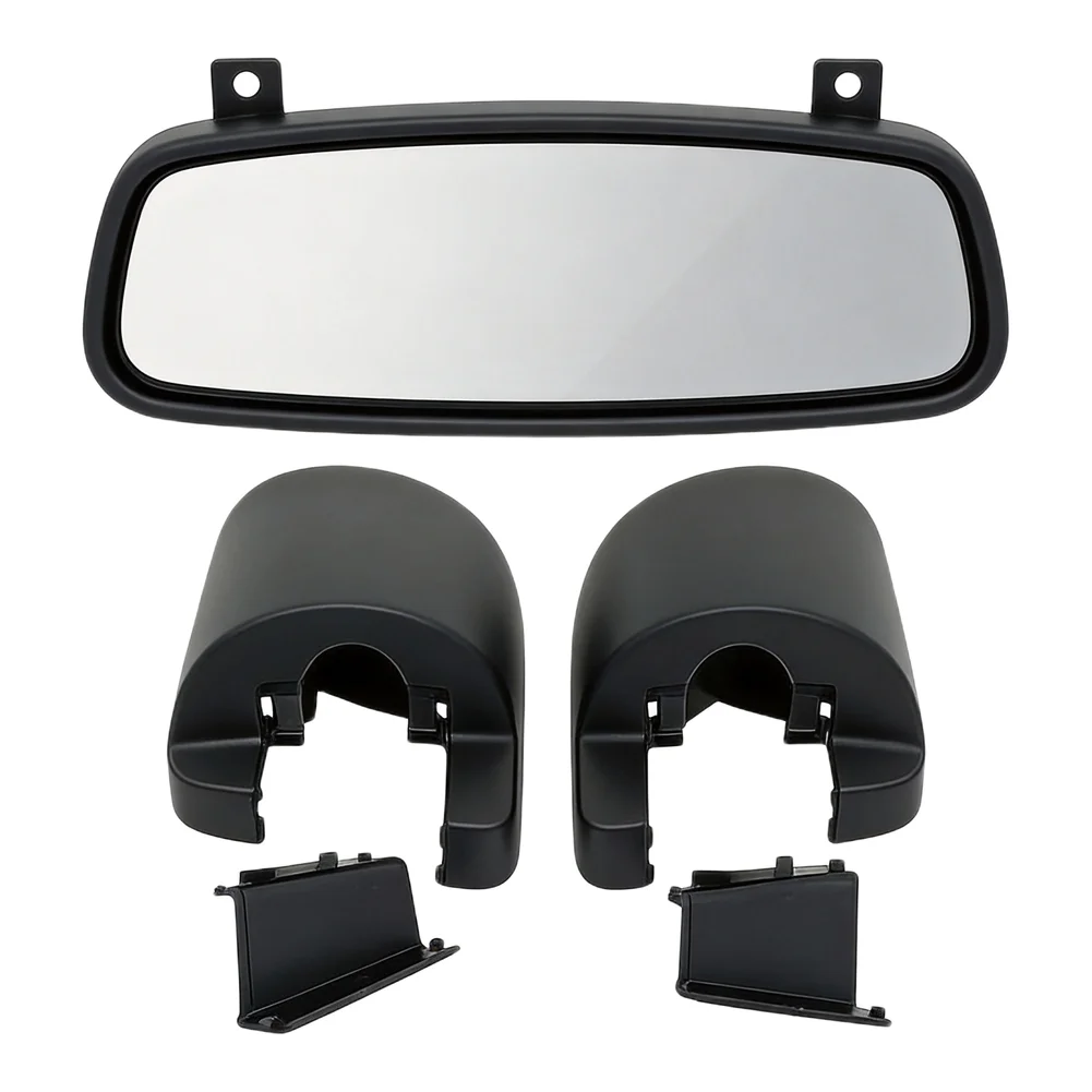 Red ABS 4-Piece Exterior Mirror Cover Kit Compatible with For ISUZU For NPR For NPR-HD NQR NRR Models 2008 to 2022