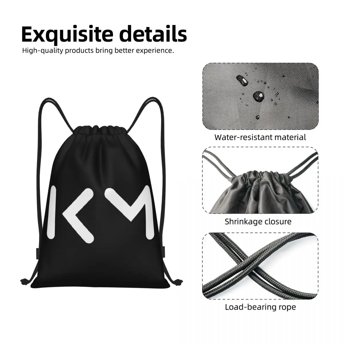 KM Mbappes-mochila personalizada con cordón para hombre y mujer, saco de entrenamiento portátil para fútbol, gimnasio, deporte