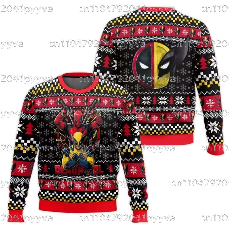 جديد الرجال والنساء Deadpool متعة مطبوعة حفلة عيد الميلاد تأثيري الخريف والشتاء الدافئة جولة الرقبة التجفيف السريع هوديي غير رسمي #1