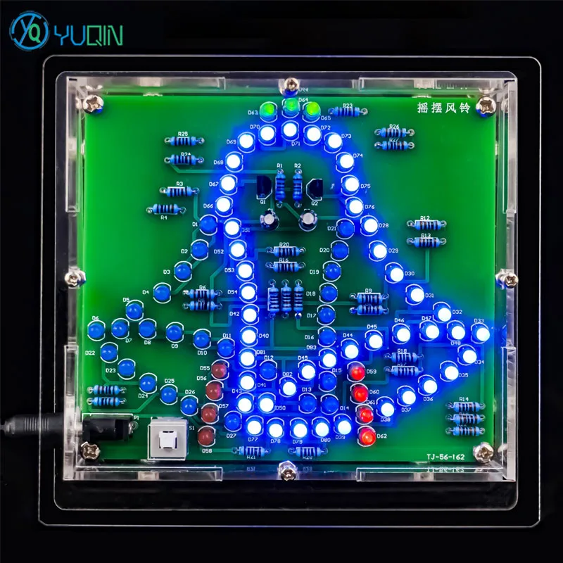 Electronic Wind Chime LED Light with Swinging Bell,DIY Welding Kit Product Assembly Spare Parts