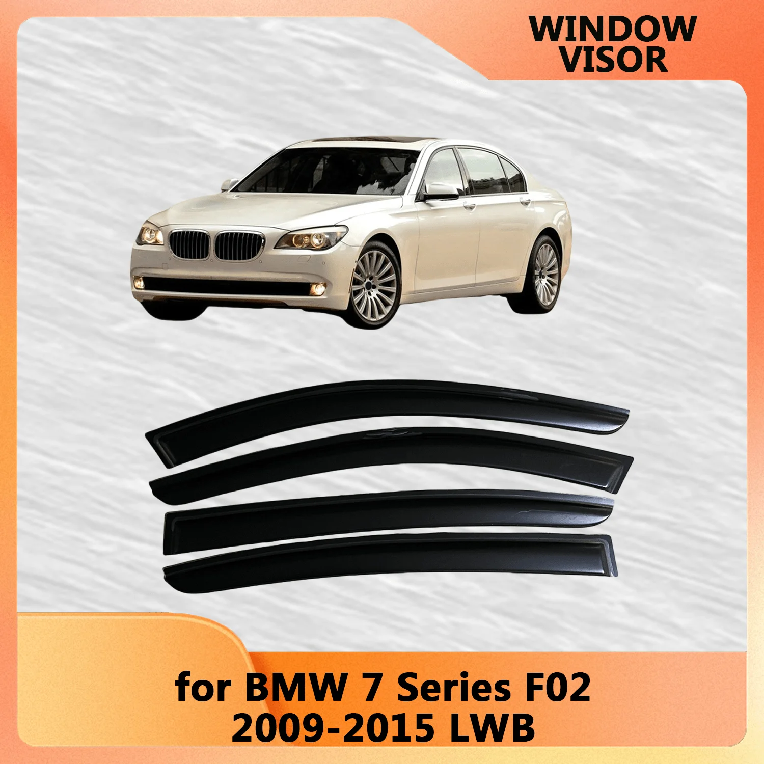 

Оконный козырек для BMW серии 7 F02 2009 2010 2011 2012 2013 2014 2015, длинная колесная база, всепогодный дверной козырек, защита от ветра и солнца от дождя