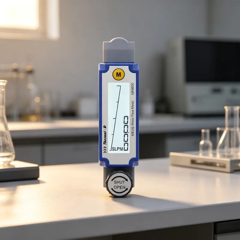 MF6600 Industrial Digital MEMS Thermal Mass Flow Meter with LCD RS485 Adjustable High Accuracy for Air