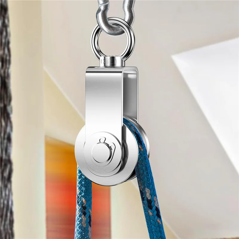 AB41-Cable polia roda de aço inoxidável giratória polia bloco rotação silêncio roda tração para sistema levantamento ginásio 2 pçs