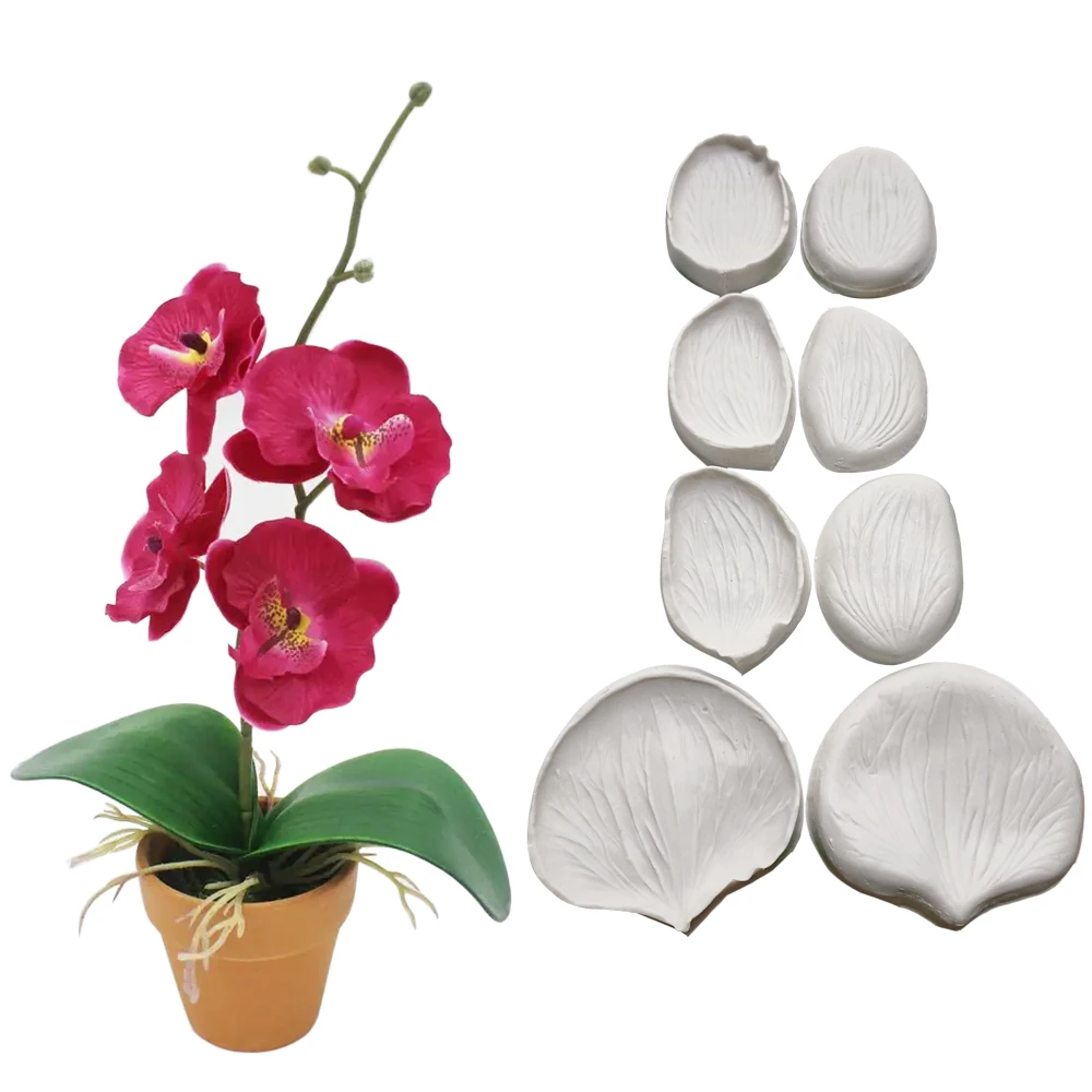 Phalaenopsis Veiner Silicone Mould Fondant Flower Cake Decorating Chocolate Gumpaste Sugarcraft Clay Cold Porcelain M2899