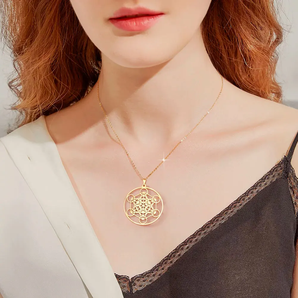 COOLTIME Angel Seal Erzengel Metatron Halsketten Damen Herren The Secrets of the Kabbalists Garden Solomon Edelstahlschmuck – Detail 7