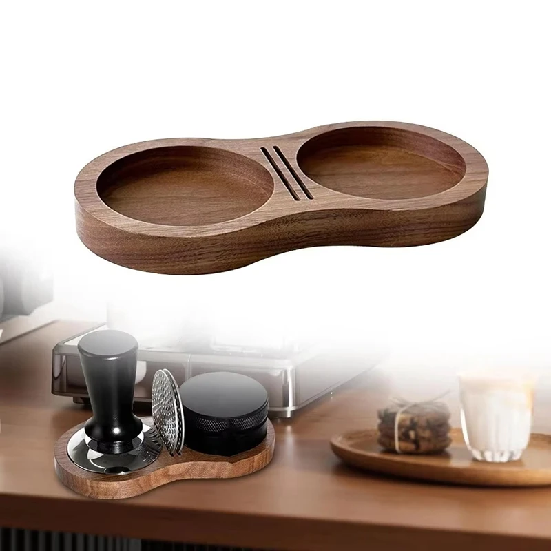 

Coffee Powder Holder Storage Board Walnut Powder Hammer Pad Powder Dispenser Water Separating Mesh Storage Board Coffee Supplies