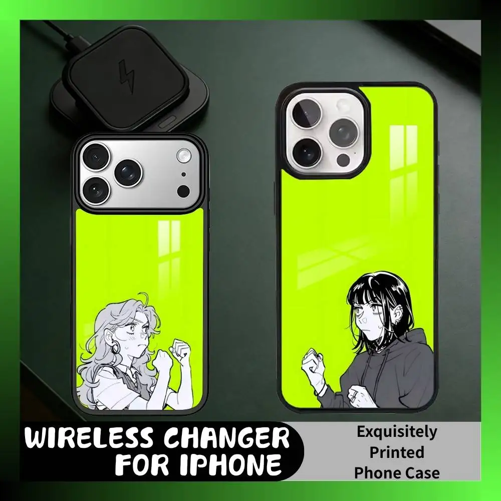 

LES Green Y-Yuri Aya-Mitsuki Couple Phone Case For iPhone17,16,15,14,13 Plus,Pro Max Magnetic For Magsafe Wireless Charging