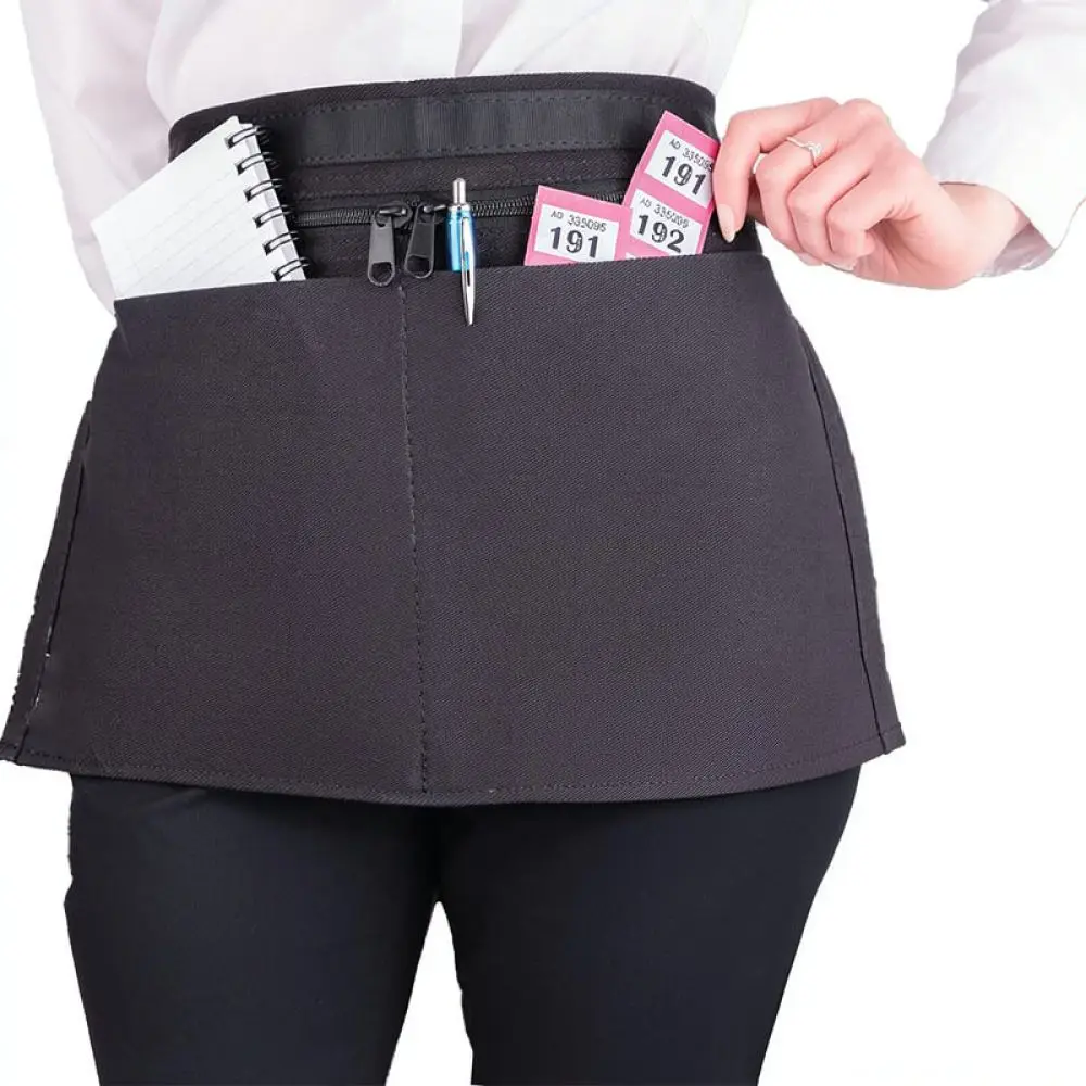 Durable Oxford Fabric Half Apron With Pockets Secure Storage Pouch For Retail Catering Service Industry Professionals Use