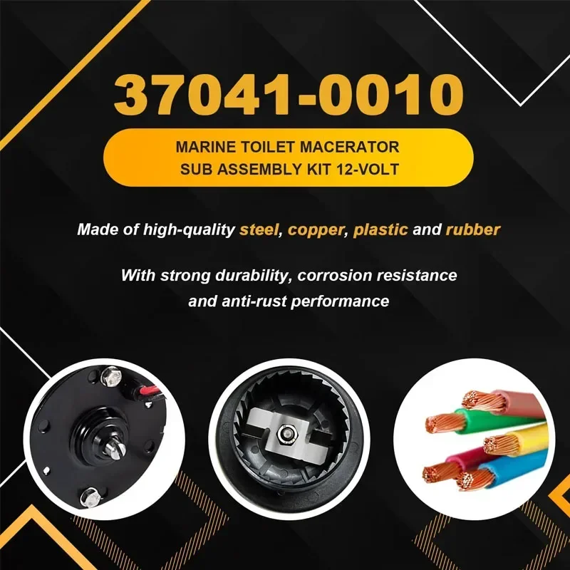 12V 37041-0010 해양 화장실 마세 레이터 하위 키트 모터 펌프 세트 Jabsco 용 RV 부품 37010-0000 37010-1000 37010-0090 37010-1090