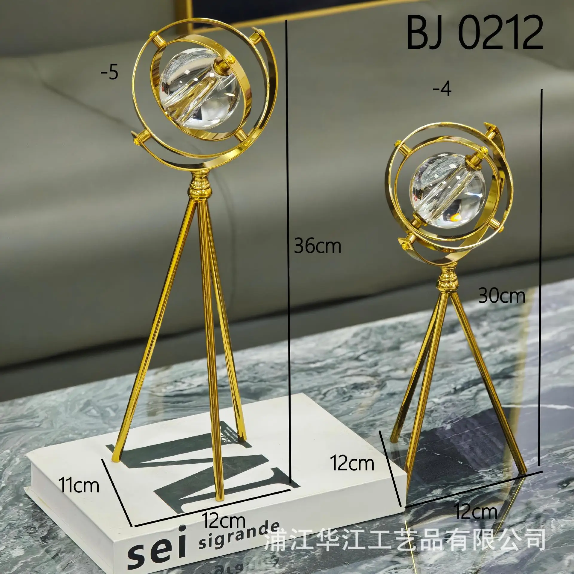 HYS light luxury crystal globe ornament desk entrance wine cabinet living room bedroom decoration home new house