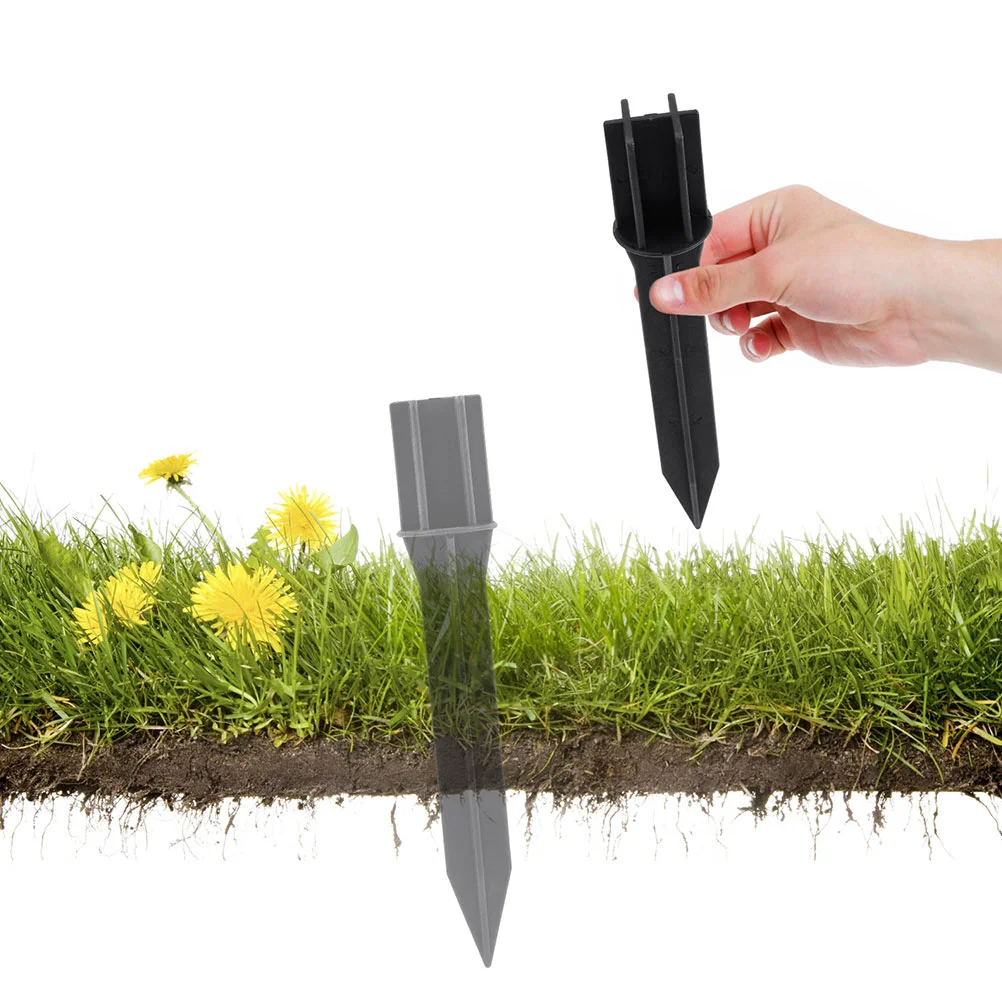 10 個ソーラーランプ Abs グランドネイルパイルライトステークス屋外フェンス交換部品ガーデン用品ブラック