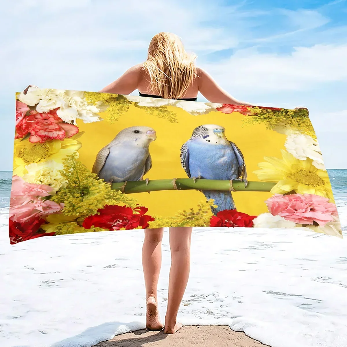 Beach Towel Parrot Oversized Clearance Lightweight Compact Pool Towels, Extra Large Sand Free Super Absorbent Travel Pool Towel