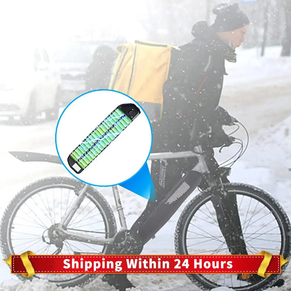 

Electric Bike Battery Wrap Reflective E-bike Battery Sleeve Dustproof Scratch-Resistant Removable Cycling Accessories for Winter