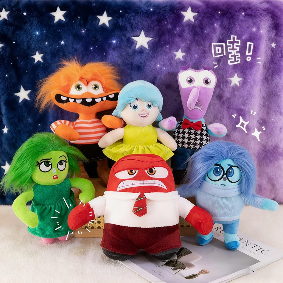 لعبة رايلي القطيفة الساخنة من الداخل إلى الخارج، دمية القلق اللطيفة تتميز بالفرح والخوف والغضب والاشمئزاز والحزن، نموذج قطيفة ناعم للتجميع