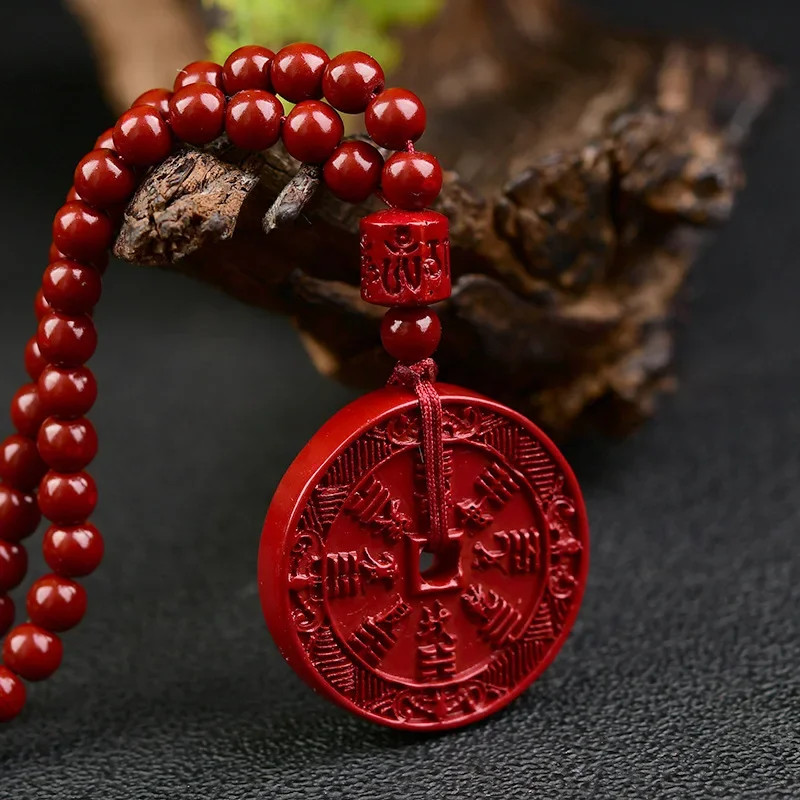 

Men's and Women's Cinnabar Necklaces, 108 Beads, Amulet, Peace Jewelry, Sweater Chain, Fashion Accessories, Gifts