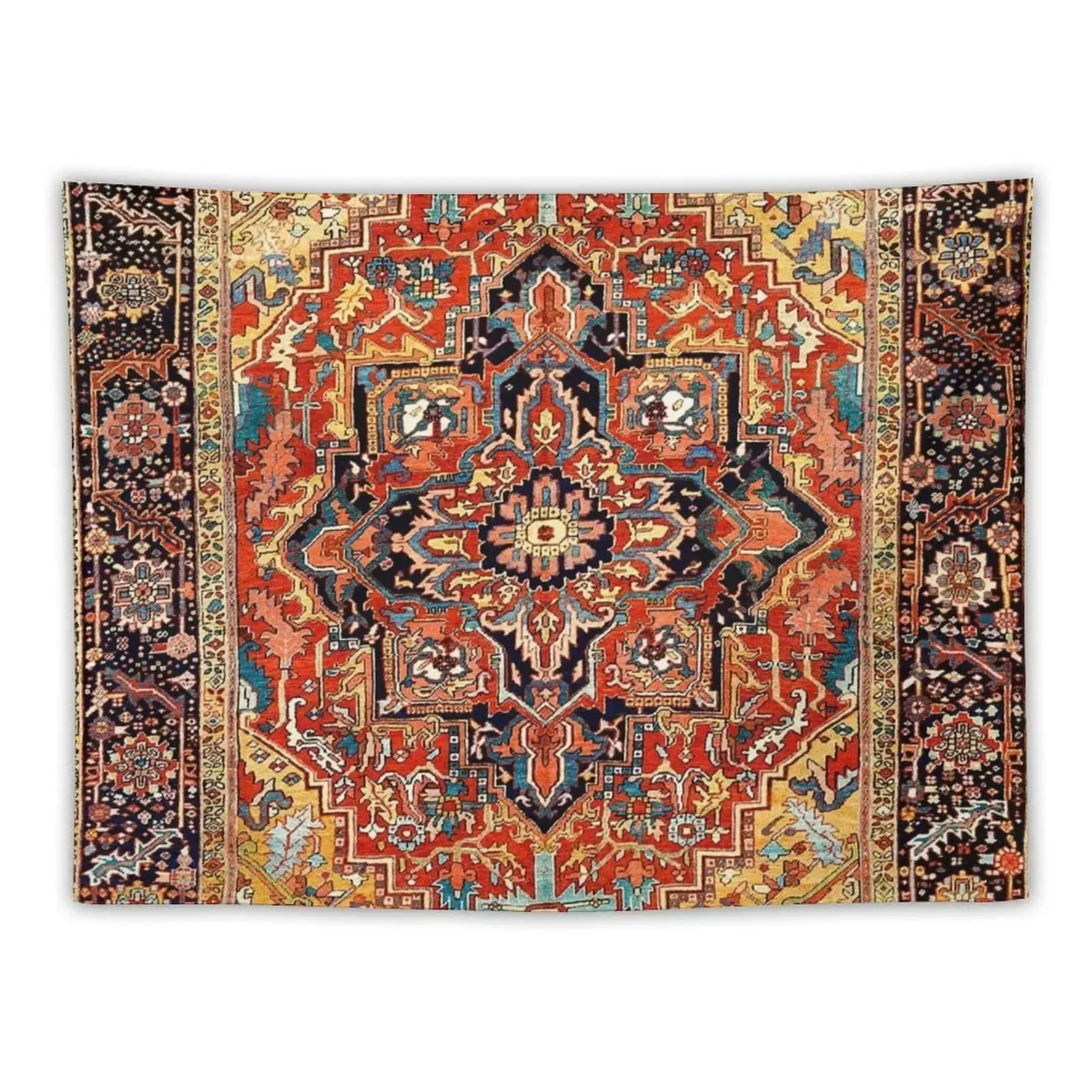 

Heriz Persian Carpet Print Tapestry Custom Aesthetic Room Decorations Korean Room Decor Decor For Bedroom Tapestry