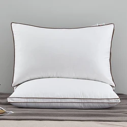 100% Goose Down and Feather Pillows for Sleeping Home Hotel Bed Pillow Pure Cotton Shell Standard Queen King Size 1PCS Pillow