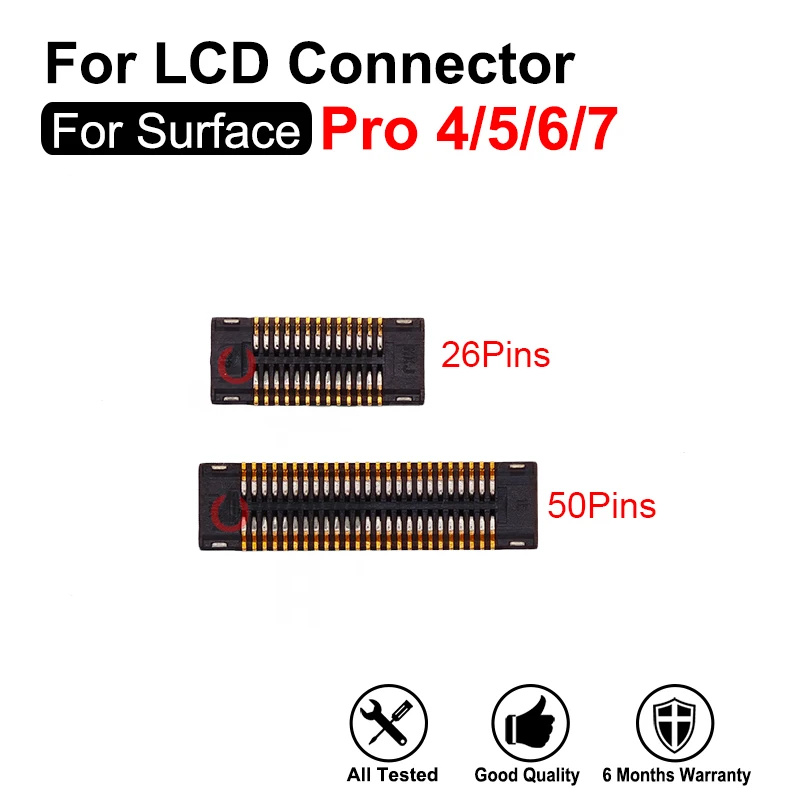 2Pcs/Lot 60 Pins 80Pins 26 50Pins Touch / LCD Screen Connector Flex Cable On Board For Surface Pro 7 / Pro4 Pro 5 6 7+ Laptop 4