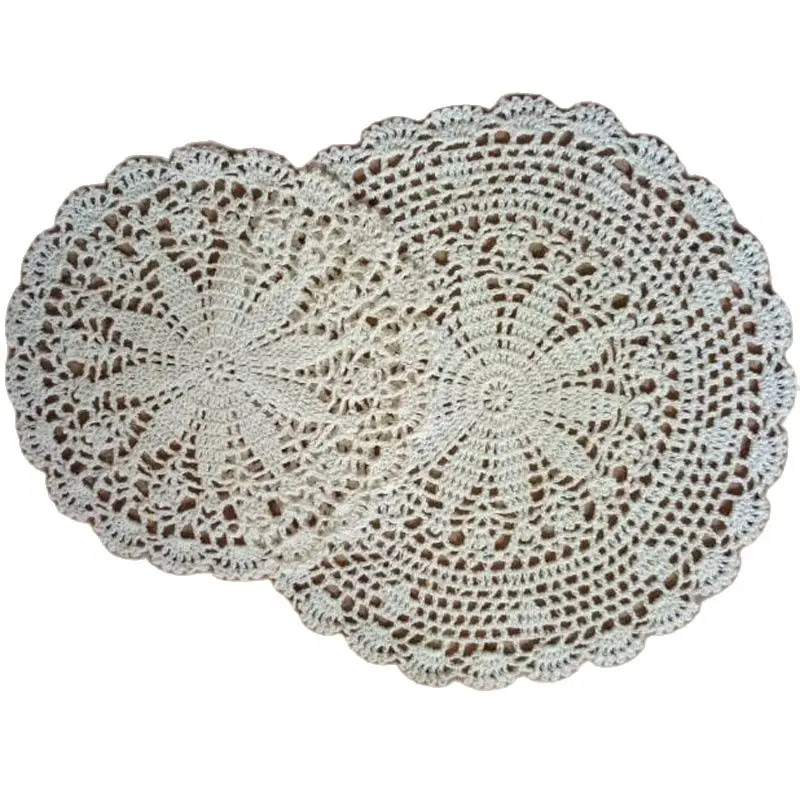 NEW Round cotton table place mat pad Cloth crochet placemat wedding Christmas flower kitchen Table decoration and accessories
