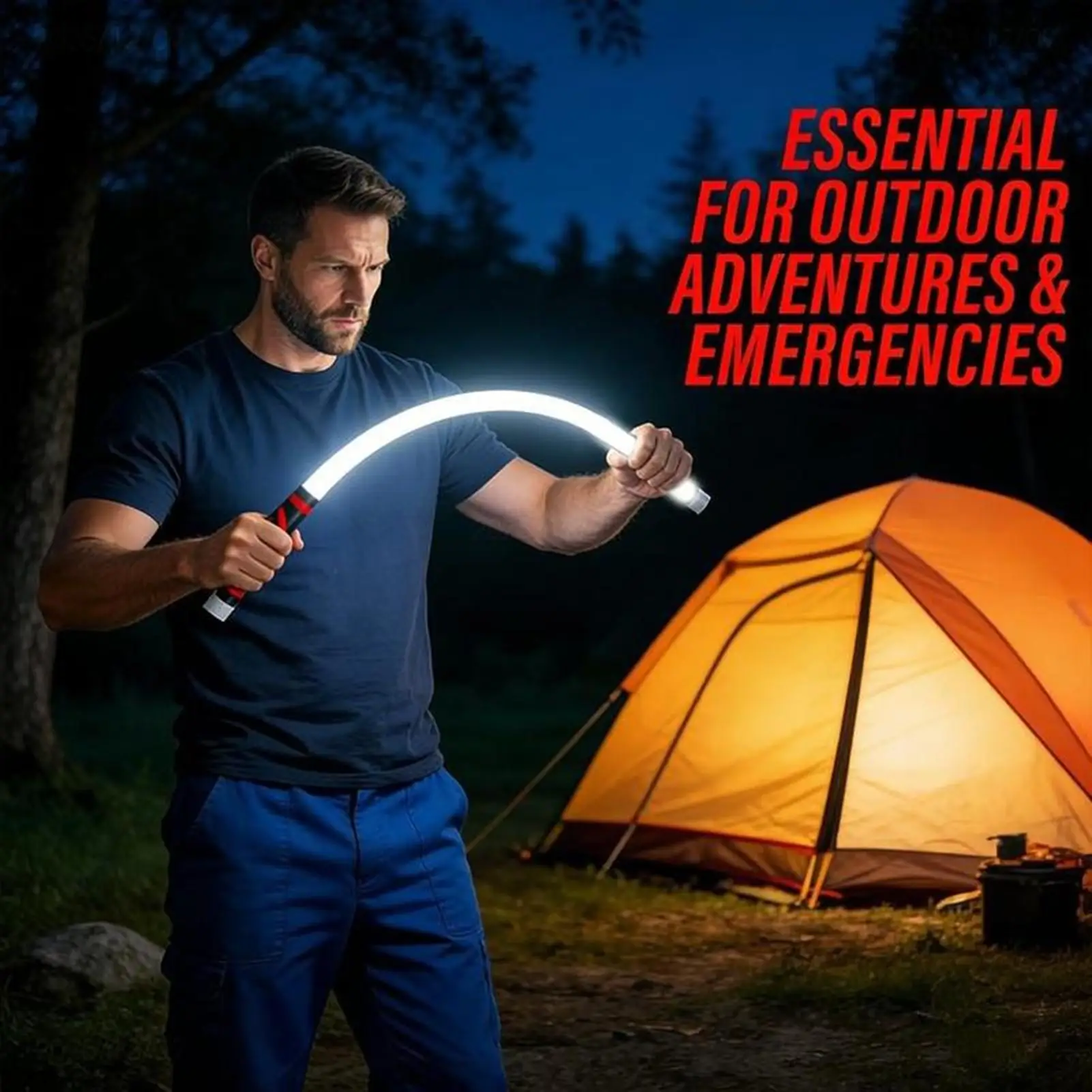 Rechargeable Flashlights 3-Mode Bendable Waterproof Professional Flexible LED Light Stick Camping Accessories For Indoor Home