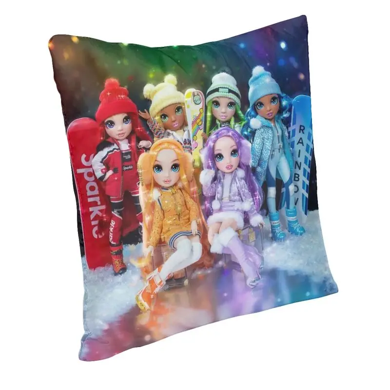 Nordic Style Rainbow High Winter Break Cushion Cover 45x45 Velvet Pillow Case for Sofa Car Square Pillowcase Bedroom Decoration