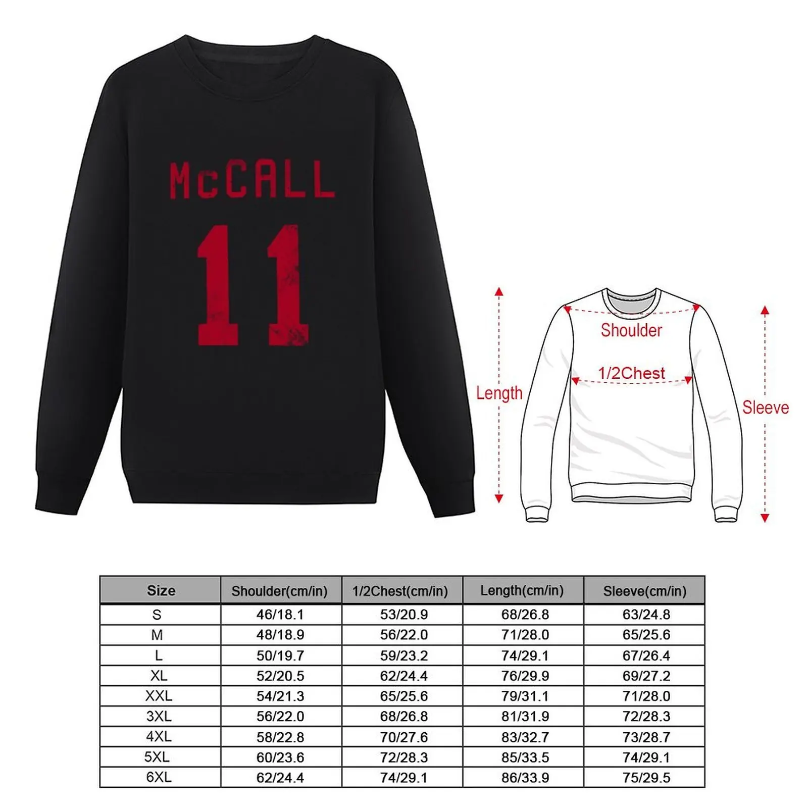 McCall Jersey- بلوفر أحمر ملابس الخريف ملابس جمالية ملابس رجالي ملابس الخريف الكورية بلوزات كبيرة الحجم