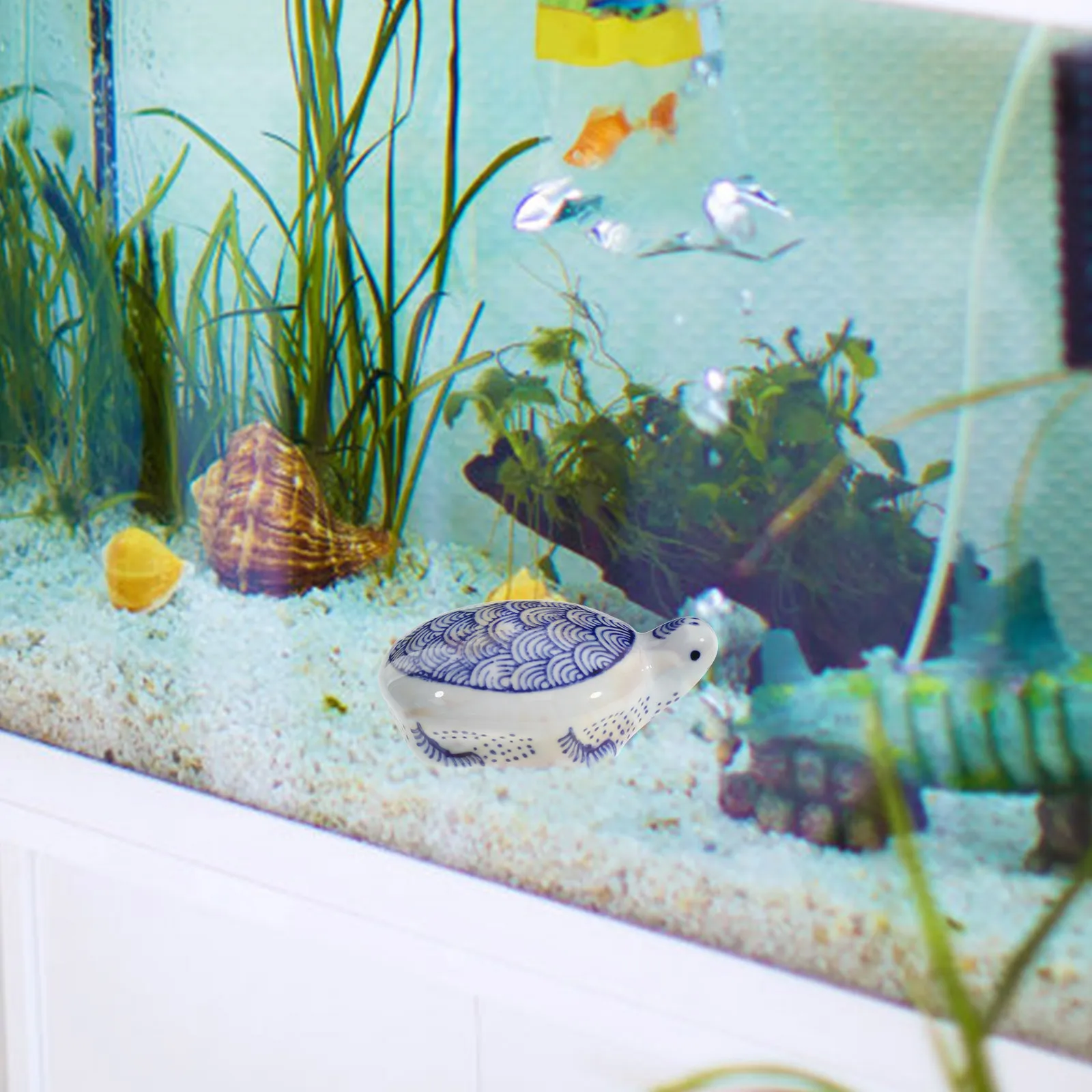 

Floating Ceramic Turtle Statue Mini Aquarium Decoration Fish Tank Animal Ornament Underwater Craft Fish Tank Decor