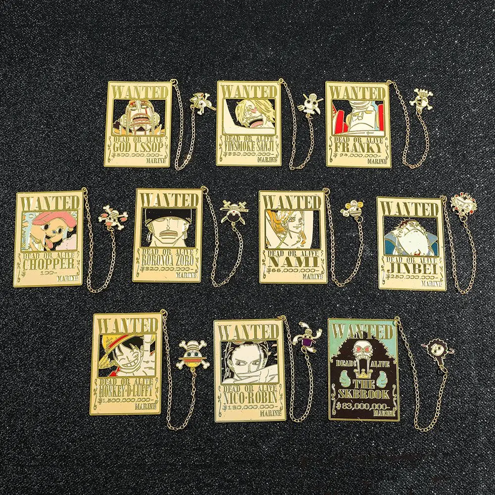 One Piece Luffy Nakama Brass Metal Bookmark for Reading Decorative Collection Gift