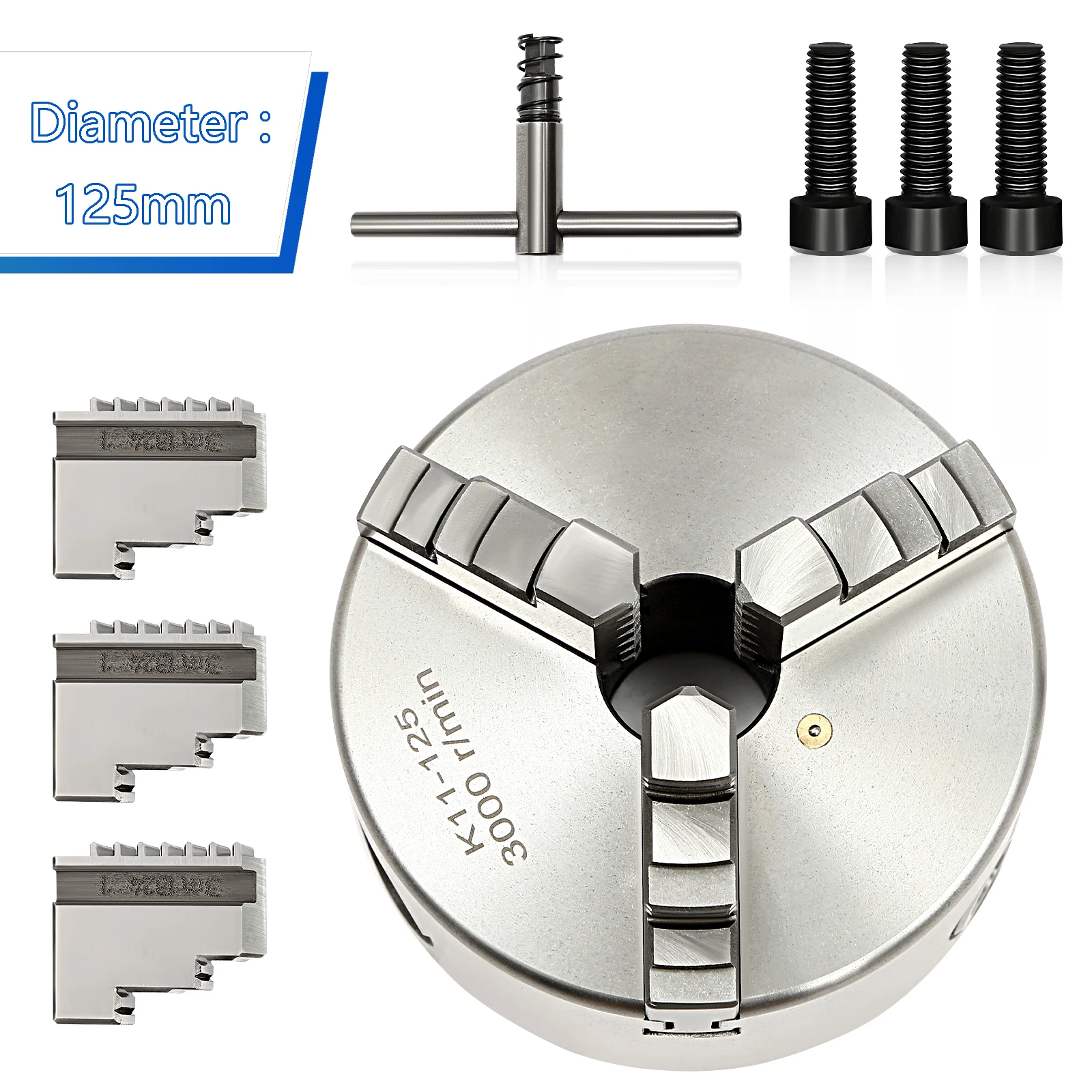 Selbstzentrierendes Drehmaschinenfutter-Set 3-Kiefer Selbstzentrierendes Drehmaschinenfutter 3000 U/min Selbstzentrierendes Futter für allgemeine/CNC-Werkzeugmaschinen – Detail 4