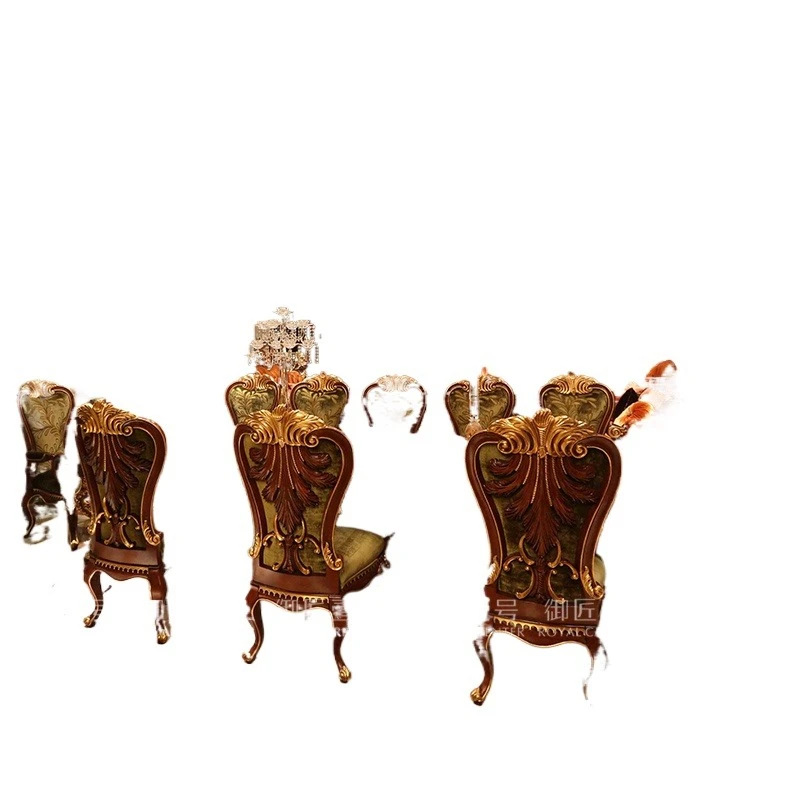 

Luxury carved long dining table Italian court villa restaurant parquet dining table