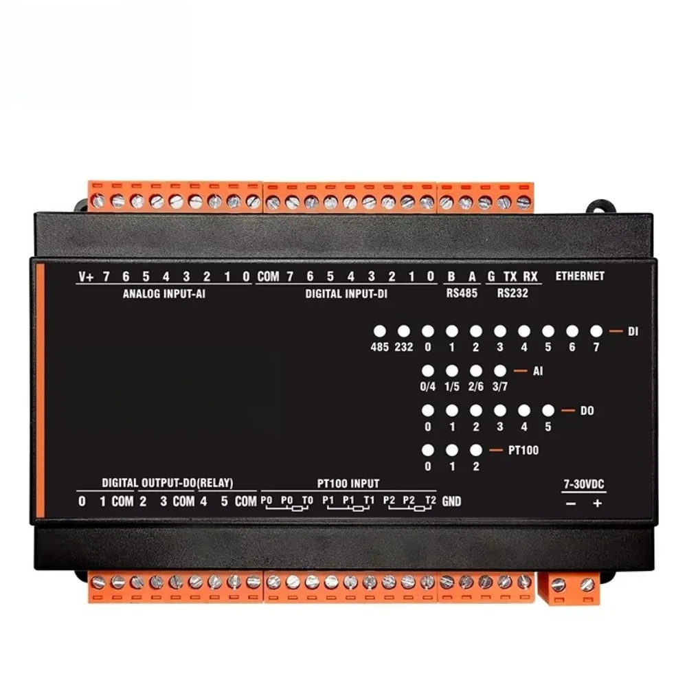 MB318S 8DI + 8AI + 6DO (relay) + 3PT100 RS485 RS232 Ethernet Modbus Rtu Tcp Io acquisition module