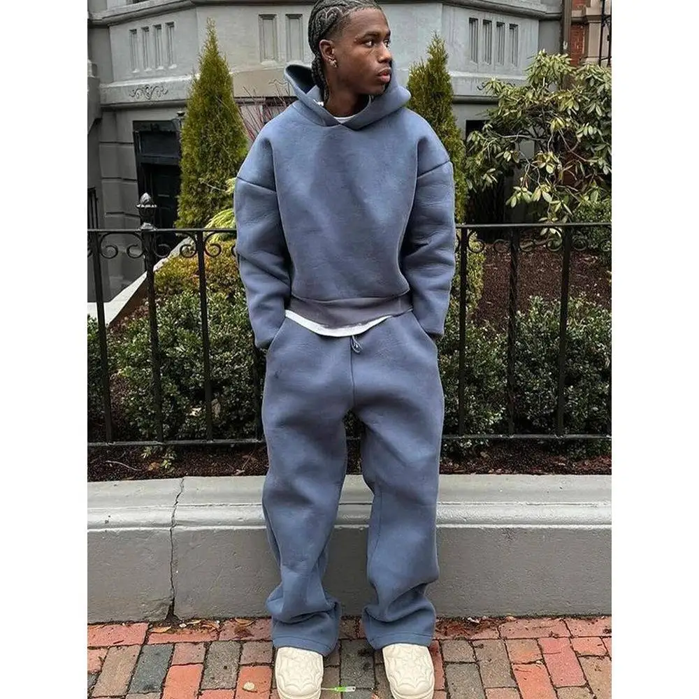 

Casual Loose Hoodie Sweatshirt And Pants Set for Couples Color Sportswear Comfortable Breathable Seven Sleeve Autumn Suit