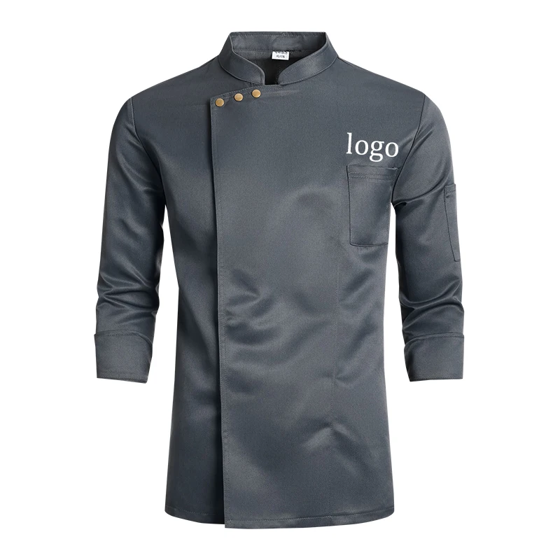 Custom Design Logo Name Workwear Chef's Coat for Kitchen Restaurant Hotel Catering Baking Food Cooking Uniform Long Sleeve