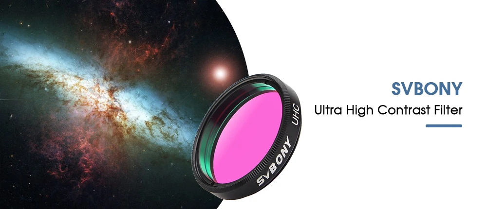 SVBONY Teleskopfilter UHC-Filter Astrofotografie zur Verbesserung des Bildkontrasts reduziert Lichtverschmutzung (1,25 Zoll/2 Zoll) – Detail 2