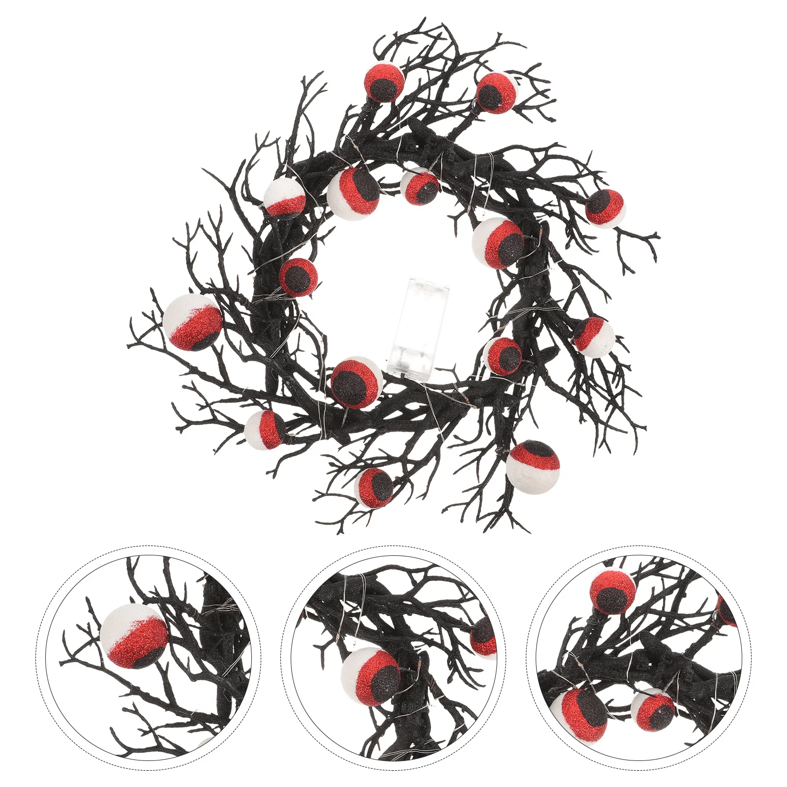 

Halloween Eyeball Garland Dead Branch Wreath Ornament Party Decor Home Wall Hanging Halloween Party Supplies Eyeball Garland