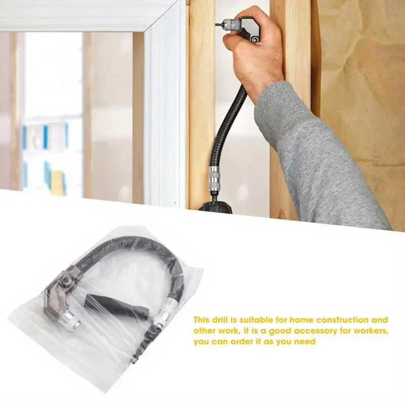 

90 Degree Right Angle Drill Attachment Flexible Shaft Extension Adjustable Screwdriver Adapter for Woodworking Tools