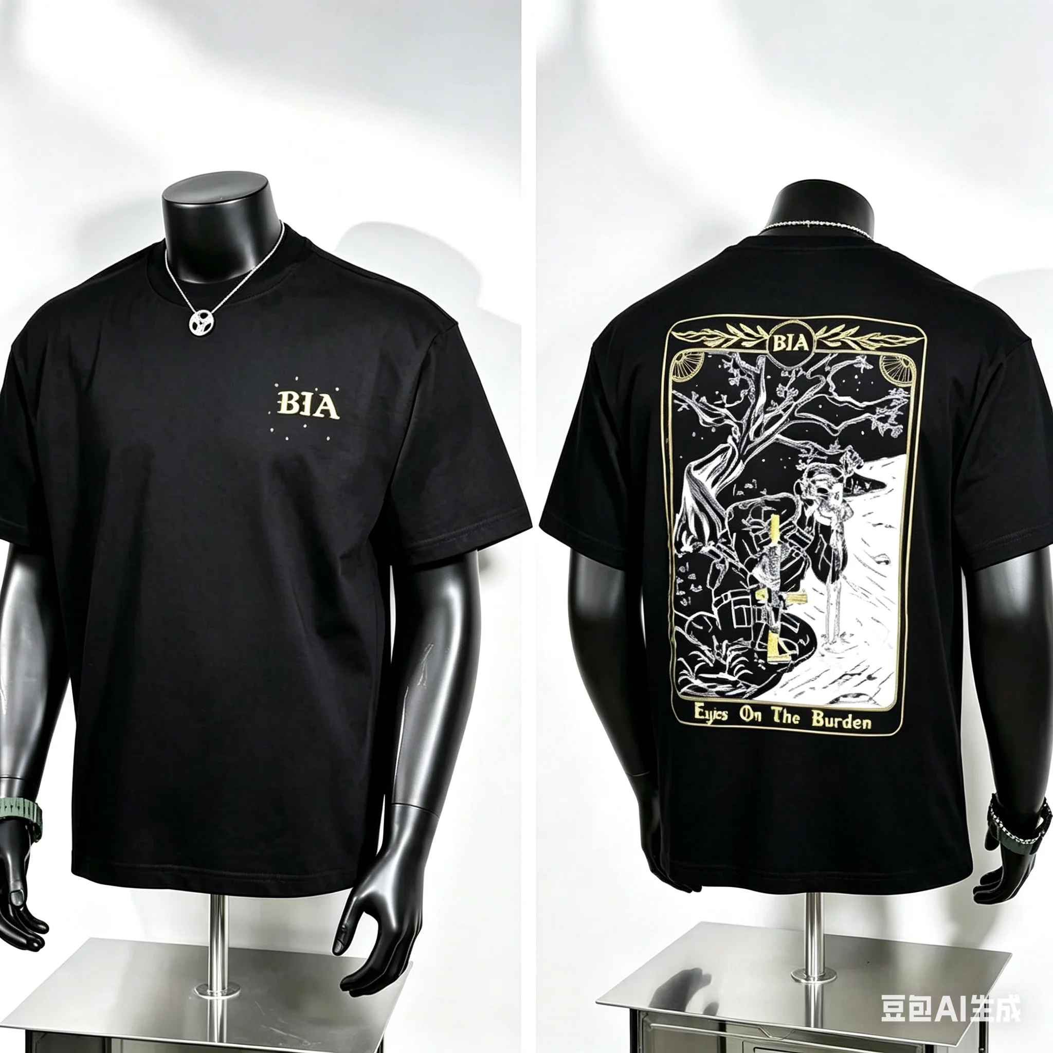 Eyes on The Burden Tarot Graphic Cotton T Shirt Retro Dark Print Tee Streetwear Casual Top for Men Women