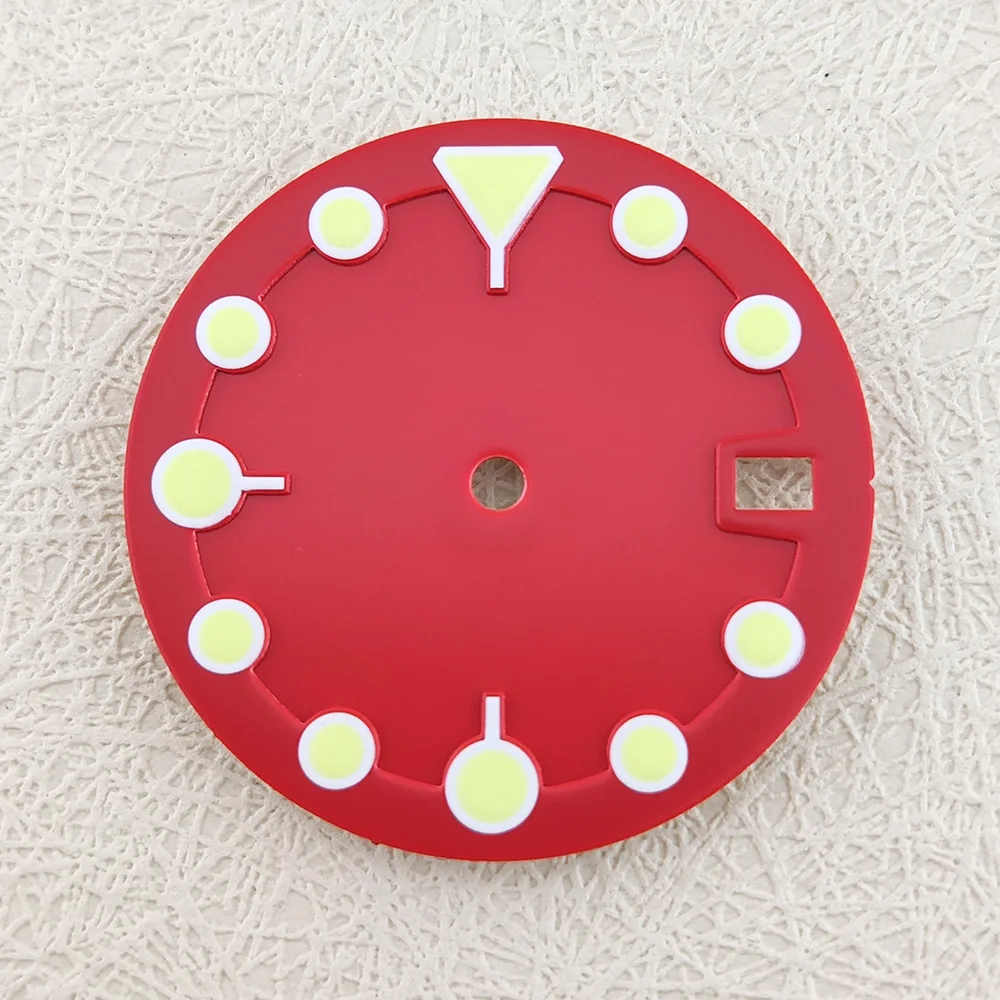 Quadrante dell'orologio da 28.5mm LOGO personalizzato stampato al Laser nome/Logo quadrante luminoso fai da te NH35 quadrante dell'orologio cassa NH35 adatto per movimenti NH35/36