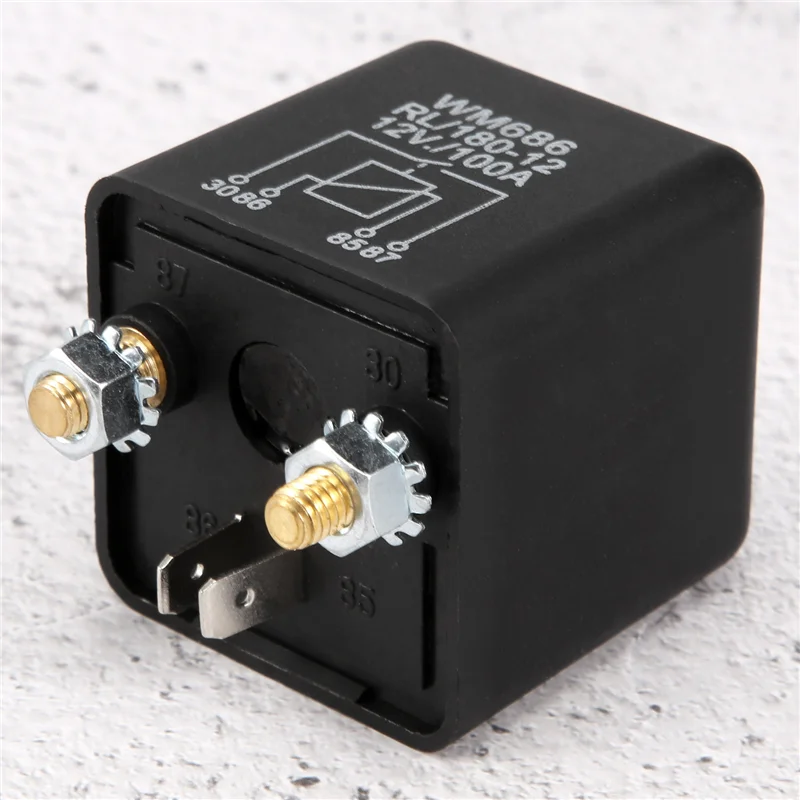 

12V 100Amp 4-Pin Heavy Duty ON/OFF Switch Split Charge Relay For Auto Boat Van Black