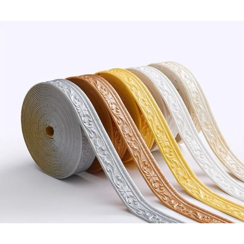 10mx8cm 3D Self-adhesive Internal Corner Line Foam Edging Anti-Collision Line Roll Wall Trim Corner Line Wallpaper Borders Trim