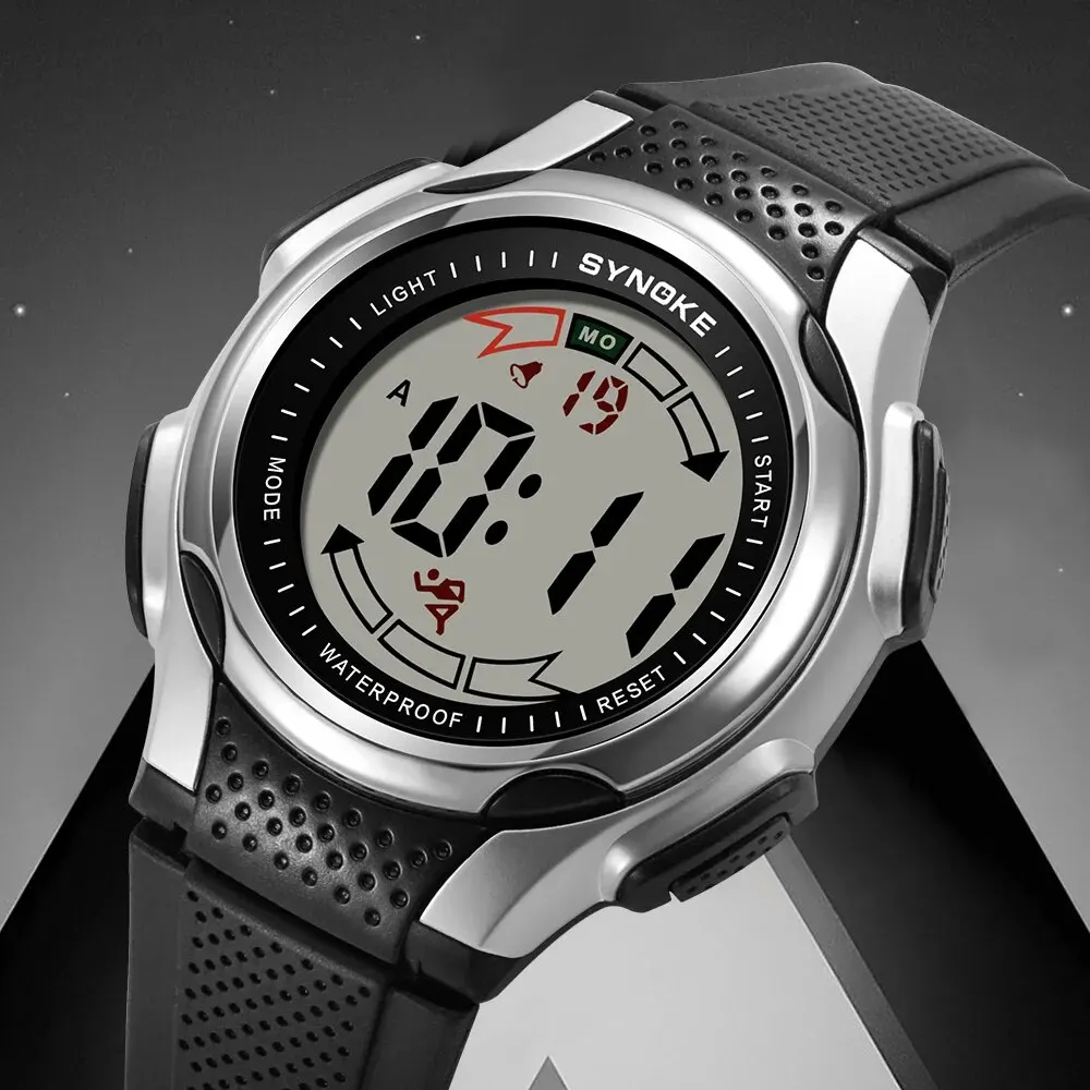 SYNOKE Watch Outdoor Sports New Models Waterproof Shock Resistant Large Screen Display Luminous LED Digital Watch For Men