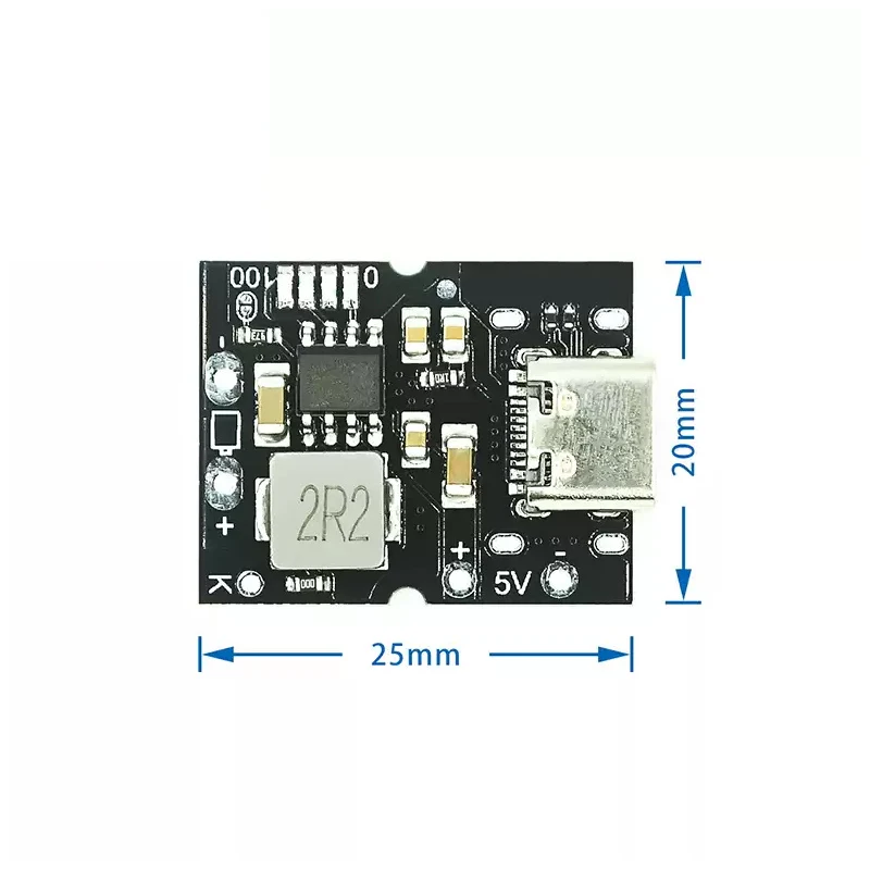High precision 5V2A integrated charging and discharging module Type-C input compatible with 4.2V 4.35V lithium battery