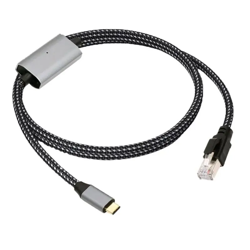 AT82-Gigabit LAN Network Connector USB C To Ethernet Cable Type C To RJ45 Male Cord Direct Connection 1000Mbps Network