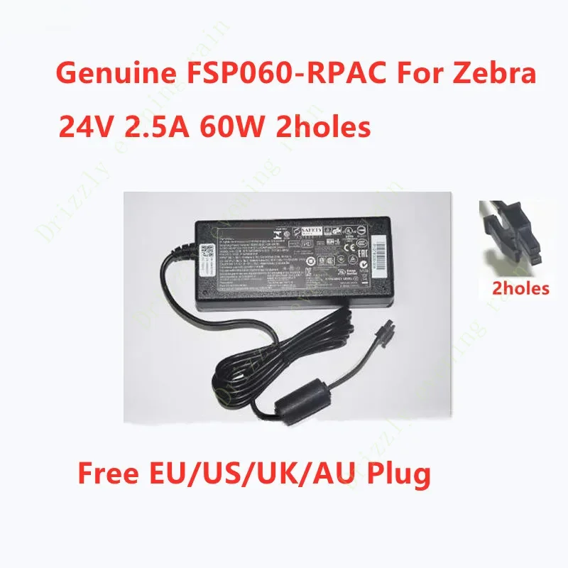 Genuine FSP060-RPAC 24v 2.5A 60W 2holes 2pin P1076000-004 AC adapter for Zebra printer power supply charger