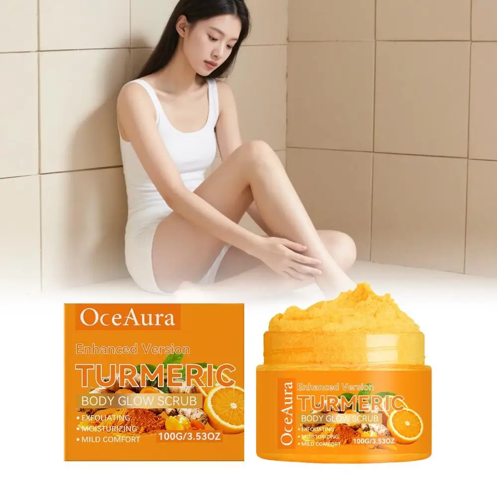 Turmeric Brighten Body Scrub Exfoliating Anti Oxidation  Body Scrub Moisturizing Smooth Boost Glow Shower Exfoliating Cream